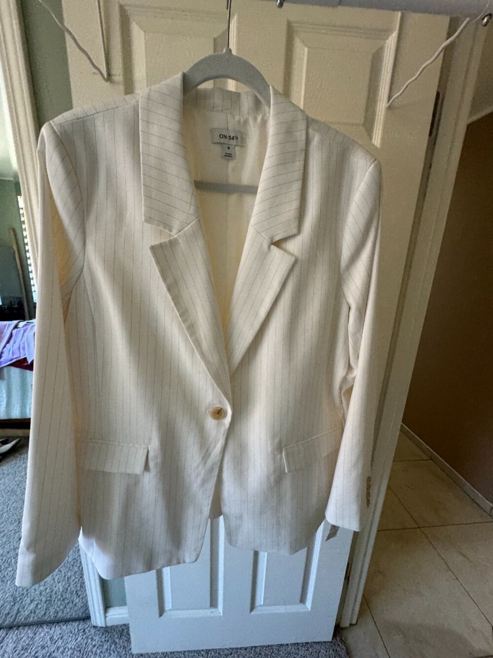 On 34th Women's Pinstripe Boyfriend Blazer- NWT size 16